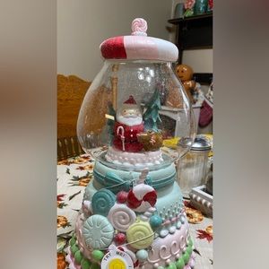 14" Peppermint Square Pastel Candy Machine Santa Reindeer Snow Christmas Decor